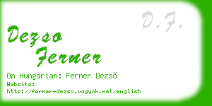 dezso ferner business card